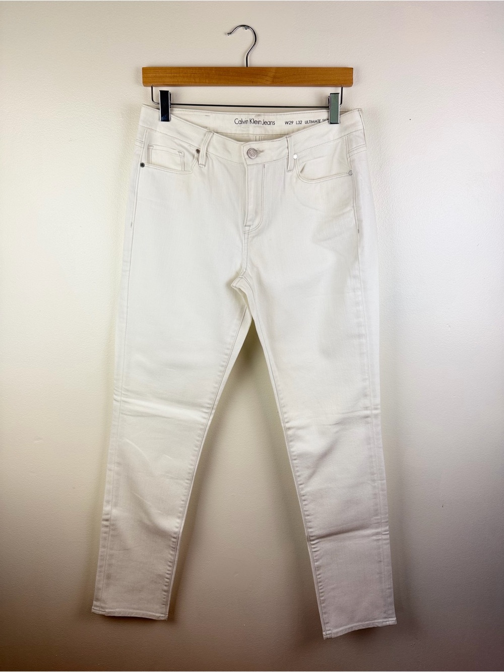 Calvin Klein Jeans Off-White Skinny Jeans 29x M (US 8-10) Minimalist Summer